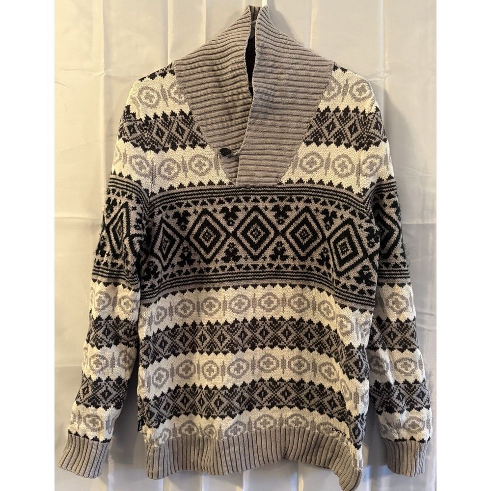 dkny‎ jeans faire isle womens gray sweater m Ski Warm